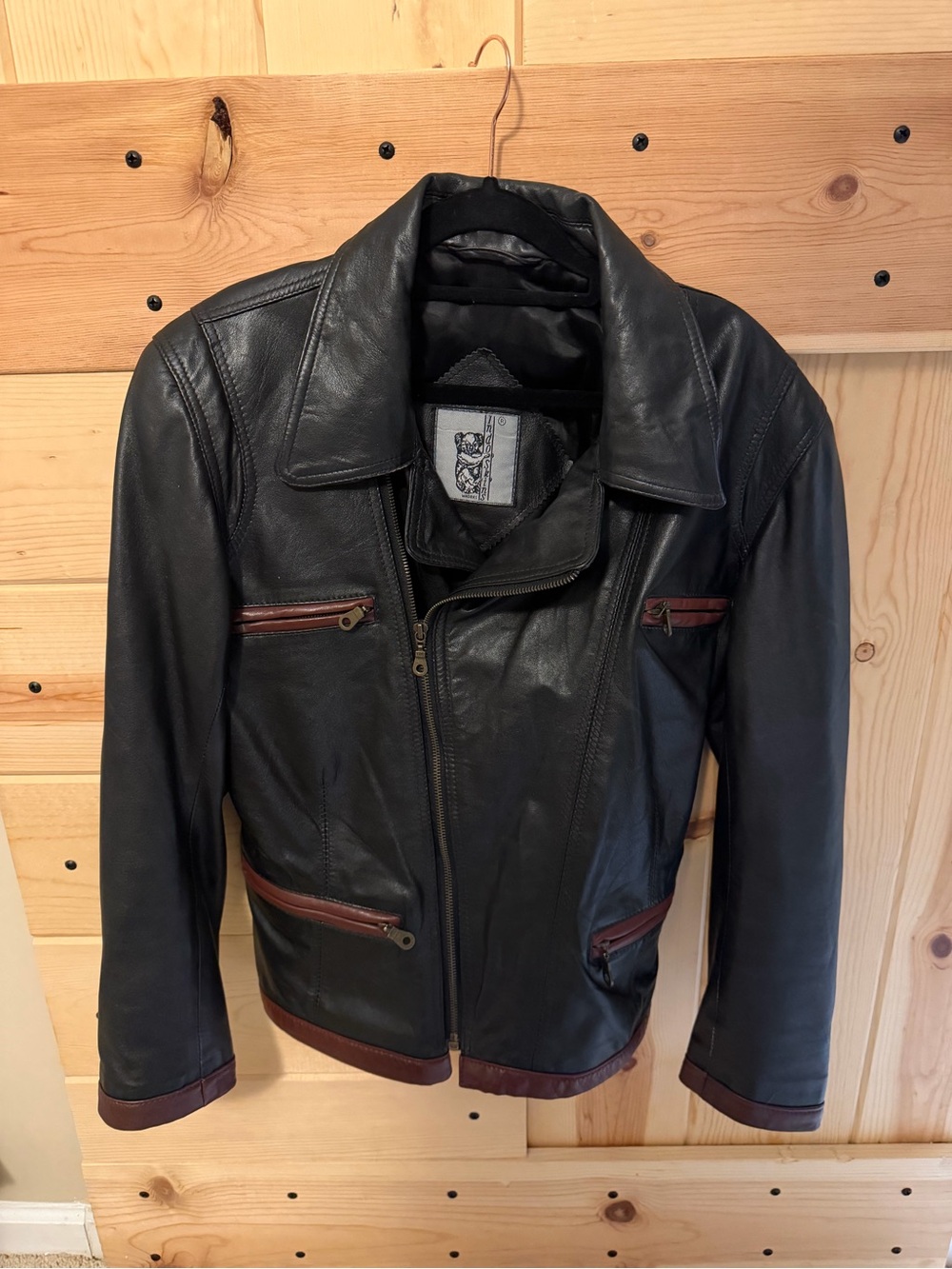 Indo Skins Madras Black Leather Women’s Jacket with Brown Trim - Classic Moto St